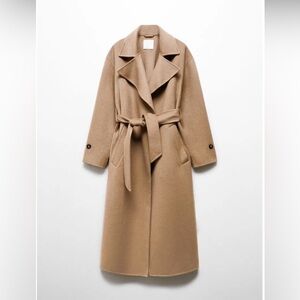 Mango woolen coat with belt